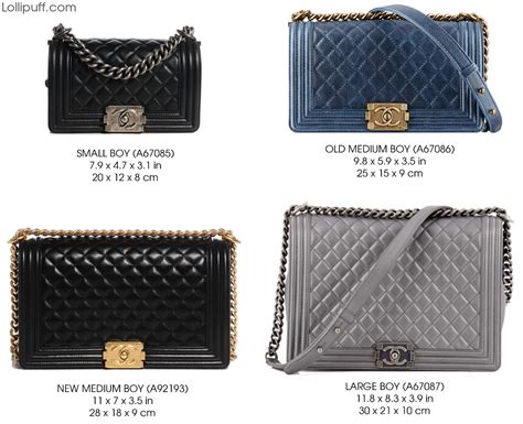 chanel boy bag sizes and prices